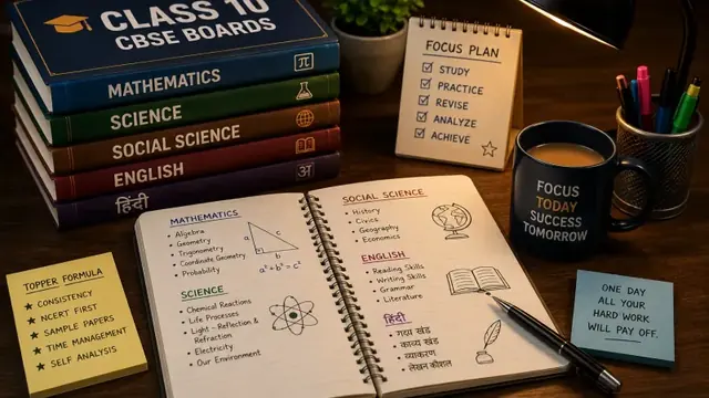 Class 10 CBSE board books for maths, science, social science and English with notes