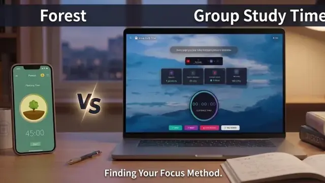 Forest app on a phone compared with Group Study Timer on a laptop