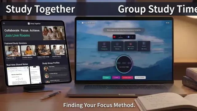Study Together app compared with Group Study Timer on a laptop